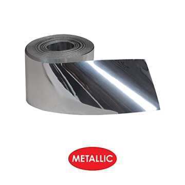 Beistle 2 Piece Indoor Outdoor Metallic Plastic Birthday Streamers for Wedding Receptions, Graduation Parties, New Year's Eve Decorations, 2" x 200', Silver