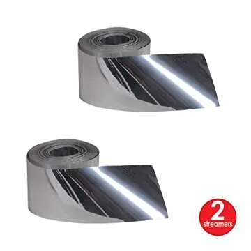 Beistle 2 Piece Indoor Outdoor Metallic Plastic Birthday Streamers for Wedding Receptions, Graduation Parties, New Year's Eve Decorations, 2" x 200', Silver