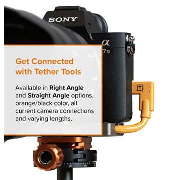 Tether Tools TetherPro USB-C to 2.0 Micro-B 5-Pin Cable | for Fast Transfer and Connection Between Camera and Computer | High Visibility Orange | 15 Feet (4.6 m)