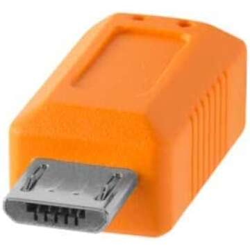 Tether Tools TetherPro USB-C to 2.0 Micro-B 5-Pin Cable | for Fast Transfer and Connection Between Camera and Computer | High Visibility Orange | 15 Feet (4.6 m)
