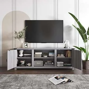 YESHOMY Modern Farmhouse TV Stand for 65 Inch TVs