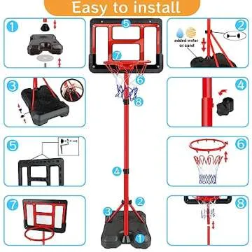 ShyLizard Boys Toy Gifts for 3 4 5 6 7 8 Years Old, Kids Basketball Hoop Adjustable Height 3.5FT-6.2FT, Mini Basketball Hoop for Kid Boys, Basketball Goal Toys Outdoor Indoor Game Gifts for Boys
