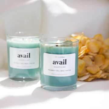 My Lumina Avail MONEY DRAWING SOY CANDLE WAX -Prosperity Spell/Chakra/Abundance/Cash/Luck/Healing/Good Energy/Spiritual/Sage/Smudge/Smudging/Cleansing Kit/Green/Eucalyptus/Natural Scented Aromatherapy