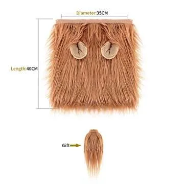 Tomsenn Realistic Lion Mane for Dogs - Fun Costume