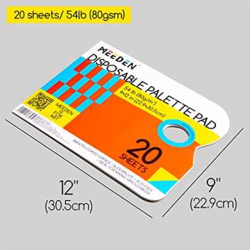 MEEDEN 2 X Disposable Palette Paper Pad 9x12 Inch, 20 Sheets,54 lb, Glue-Bound,Premium Bleed-Proof Paint Palette with Thumb Hole for Acrylic,Oil Painting