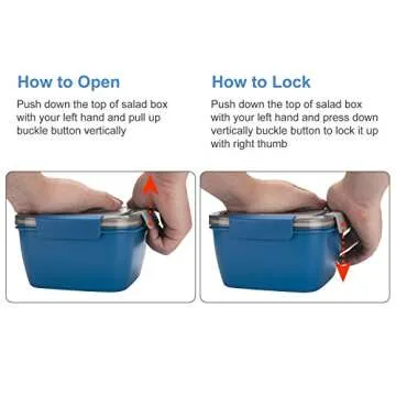 Freshmage 52 oz Salad Container with Dressing Compartment