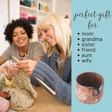 Large Yarn Bowl | 5 in x 7 in Yarn Bowls for Crocheting Large | Unique Design Crochet Bowl | Pine Wood Crochet Bowls for Yarn | Yarn Holder for Crocheting, Knitting, or Macrame| Crochet Yarn Bowl