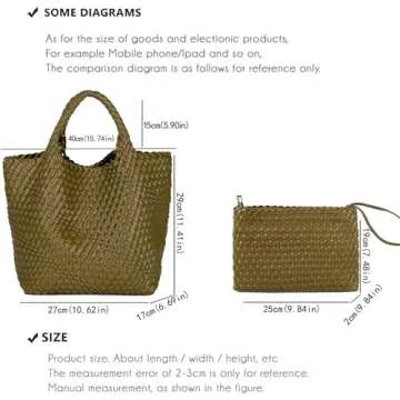 Stylish Vegan Leather Woven Tote Bag for Women