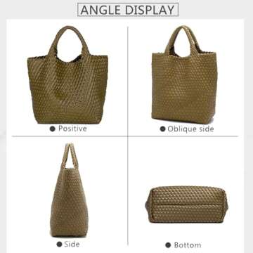 Stylish Vegan Leather Woven Tote Bag for Women