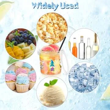 24 Pcs Easter Cocktail Buckets with Lids & Straws