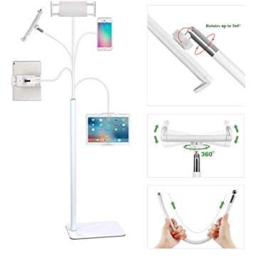 Creatop Tablet Floor Stand - 360 Degree Rotating Gooseneck Holder