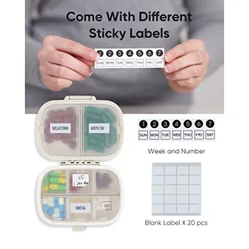 Holii Travel Pill Organizer Compact Daily Case for Medications