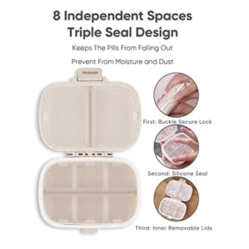 Holii Travel Pill Organizer Compact Daily Case for Medications