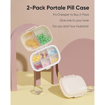 Holii Travel Pill Organizer Compact Daily Case for Medications