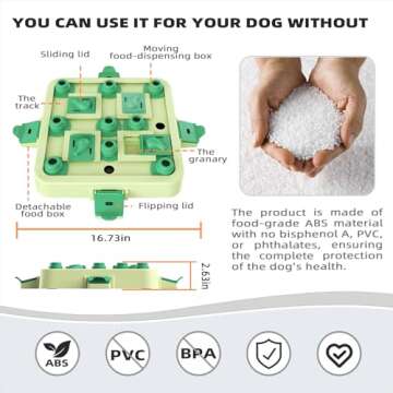 KADTC Dog Puzzle Toy for Small/Medium/Large Smart Dogs Mental Stimulation Boredom Busters Keep Them Busy Enrichment Toys Puzzles Food/Treat Feeder Level 3 2 1 Mentally Stimulating Puppy Brain Game G