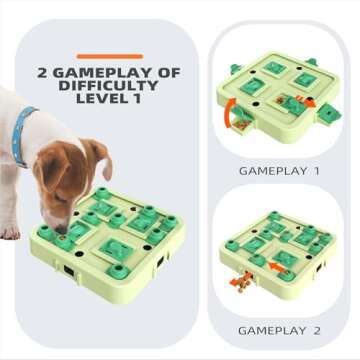 KADTC Dog Puzzle Toy for Small/Medium/Large Smart Dogs Mental Stimulation Boredom Busters Keep Them Busy Enrichment Toys Puzzles Food/Treat Feeder Level 3 2 1 Mentally Stimulating Puppy Brain Game G