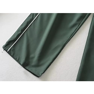 XPONNI Track Pants Women Baggy Pants Y2k Pants Parachute Pants for Women Y2K Clothing(DarkGreen,S,Small)