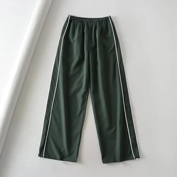 XPONNI Track Pants Women Baggy Pants Y2k Pants Parachute Pants for Women Y2K Clothing(DarkGreen,S,Small)