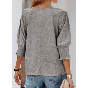 Dokotoo Summer Women's 3/4 Sleeve Tops - Lightweight & Fashionable