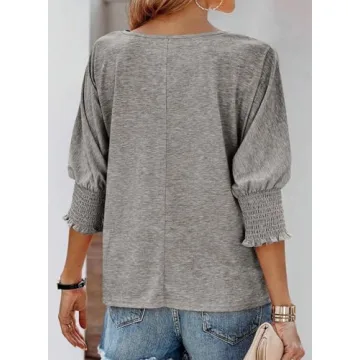 Dokotoo Summer Women's 3/4 Sleeve Tops - Lightweight & Fashionable
