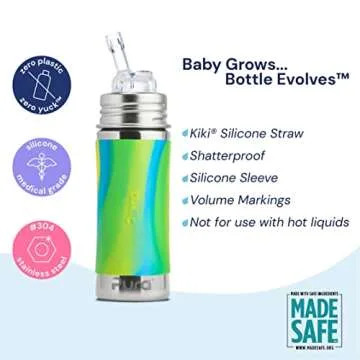 Pura Kiki 11oz Stainless Steel Straw Bottle for Kids