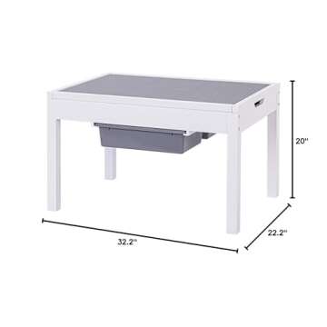 UTEX Large 2 in 1 Kid Activity Table with Storage for Older Kids, Play Table for Kids,Boys,Girls,Whi...