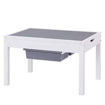 UTEX Large 2 in 1 Kid Activity Table with Storage for Older Kids, Play Table for Kids,Boys,Girls,White