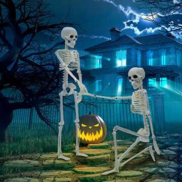 Realistic 16" Faux Human Skeleton Decoration - 2 Pack