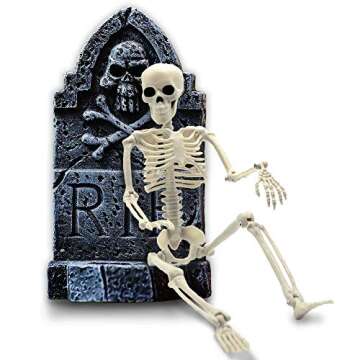 Realistic 16" Faux Human Skeleton Decoration - 2 Pack