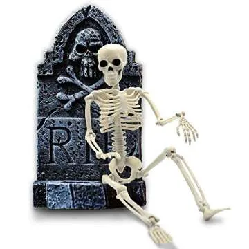 Realistic 16" Faux Human Skeleton Decoration - 2 Pack