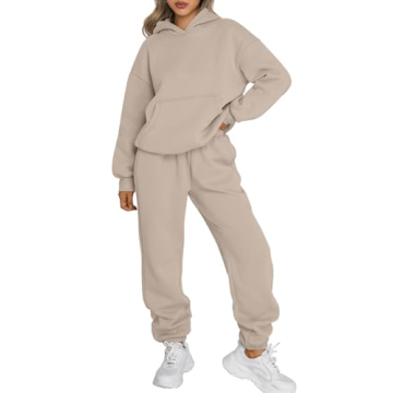 Trendy Queen Sweatsuits Women 2 Piece Outfit Two Piece Lounge Sets Hoodies and Sweatpants Fall Fashi...