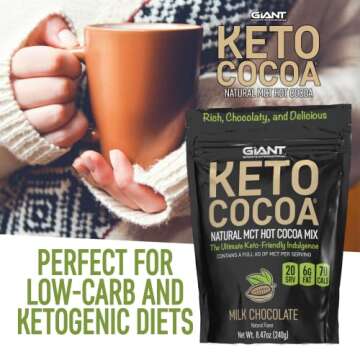 Keto Cocoa | Delicious Sugar Free Instant Hot Chocolate Mix with 6g of MCTs for Ketogenic Diet Low C...