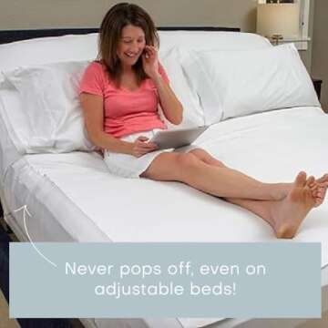 QuickZip Fitted Plus Spare Bundle: 1 Fitted Sheet (Base + Zip Sheet) & 1 Zip Sheet - Easy to Change, Won’t Pop Off - Soft Sateen 400 TC 100% Cotton - 16” Deep Pockets Queen Size Sheets – White