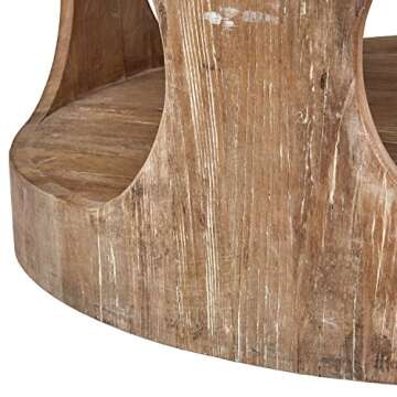 Amazon Brand – Stone & Beam Miramar Elm Wood Cutout Coffee Table, 39.4"D, Natural