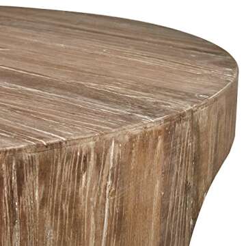 Amazon Brand – Stone & Beam Miramar Elm Wood Cutout Coffee Table, 39.4"D, Natural