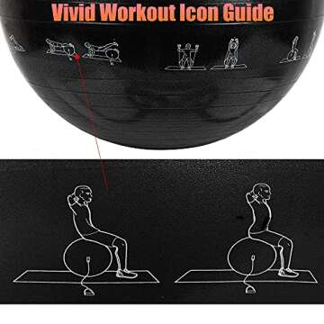 PACEARTH 65cm/25” Physical Therapy Ball, Balance Yoga Ball Chair Fitness Stability, Anti-Burst Anti-Slip Birthing Ball Pregnancy with Quick Pump for Pilates,Home,Gym,Exercise Ball,Replace Office Chair