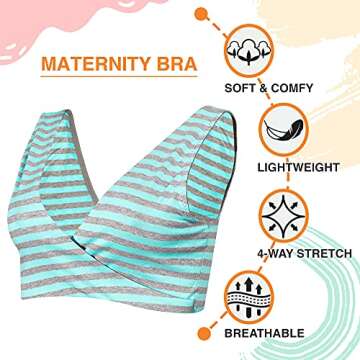 Lamaze Women's Cotton Spandex Sleep Bra for Nursing and Maternity