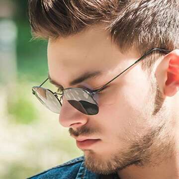 Kursan Polarized Hexagonal Sunglasses for Stylish UV Protection