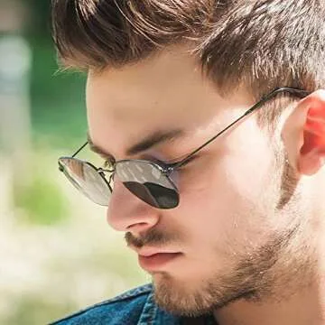 Kursan Polarized Hexagonal Sunglasses for Stylish UV Protection