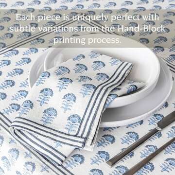 Exceptional Hand-Blocked Cotton Cloth Napkins Set