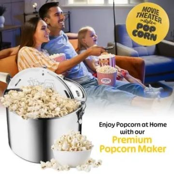 Stovetop Popcorn Maker - 6.5-Quart Stainless-Steel Popper