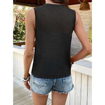 BB&KK Womens Tie Front Vest Sweater for Summer Style