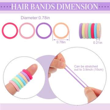 150 Pack Soft Seamless Hair Bands and Ponytail Holders - Elastic No Damage Hair Accessories for Girl...