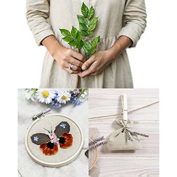 Pllieay 39 x 55 Inch Natural Pure 100% Linen Fabric, Plain Solid Colour Linen Fabric Cloth for Needl...