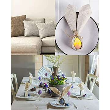 Pllieay 39 x 55 Inch Natural Pure 100% Linen Fabric, Plain Solid Colour Linen Fabric Cloth for Needlework, Dressmaking, Skirts, Bag, Embroidery, Tablecloths and Garments Craft