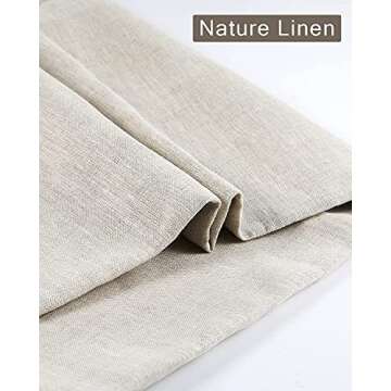 Pllieay 39 x 55 Inch Natural Pure 100% Linen Fabric, Plain Solid Colour Linen Fabric Cloth for Needlework, Dressmaking, Skirts, Bag, Embroidery, Tablecloths and Garments Craft