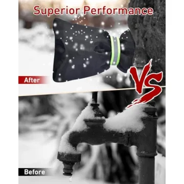 Outdoor Faucet Covers for Winter Freeze Protection - 3 Pack, Thickened Insulated Pipe Covers for Outside, Reusable Waterproof Spigot Covers, 7.7" H x 5.9" W, Black（Reflective)