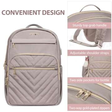 Stylish VANKEAN 15.6 Inch Laptop Backpack for Women