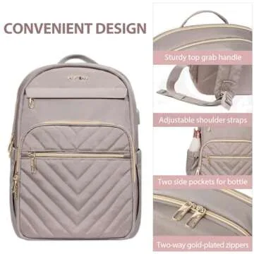 Stylish VANKEAN 15.6 Inch Laptop Backpack for Women