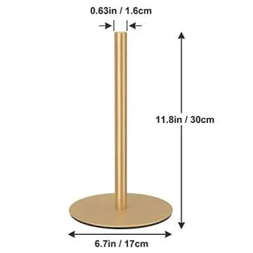 Gold Paper Towel Holder Free-Standing Kitchen Roll Holder, Premium Stainless Steel Kitchen Towel Holder for Kitchen Rolls Organizer, Classic Fashion Kitchen Roll Dispenser Suit for Any Kitchen